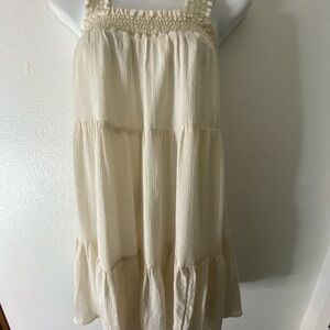 American Eagle Outfitters Stretch Wide Strap Sleeveless Lined Tiered Gauze Dress